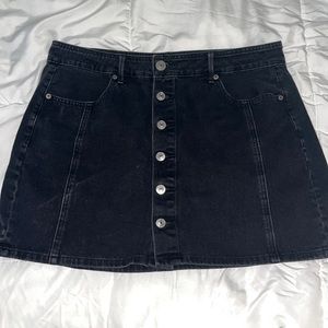 Black AE A-Line Denim Skirt